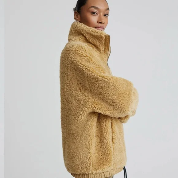 VARLEY Appleton Half-Zip Pullover Sherpa/Fleece/Mustard Gold/ Tan - Picture 2 of 11